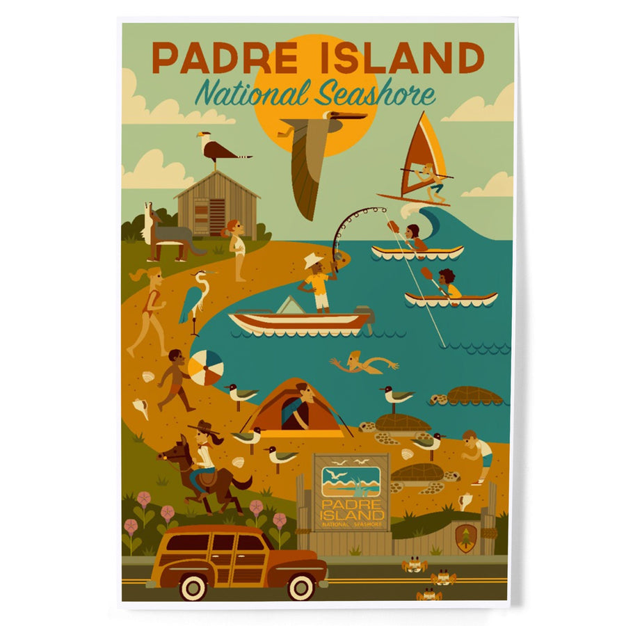 Padre Island National Seashore, Texas, Geometric, Art & Giclee Prints Art Lantern Press