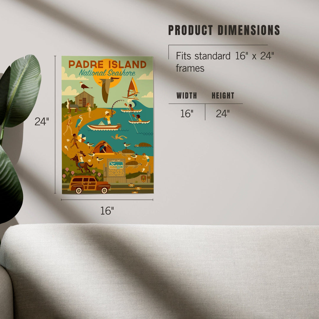 Padre Island National Seashore, Texas, Geometric, Art & Giclee Prints Art Lantern Press