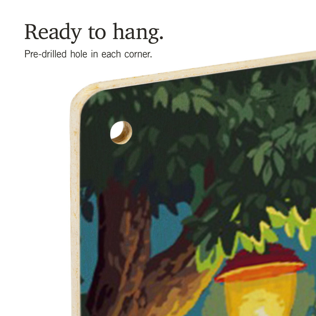 Painterly, Pack Life, Dogs Around Campfire, Sentiment, Wood Signs and Postcards Wood Lantern Press