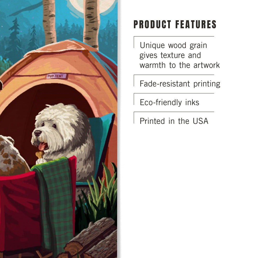 Painterly, Pack Life, Dogs Around Campfire, Wood Signs and Postcards Wood Lantern Press