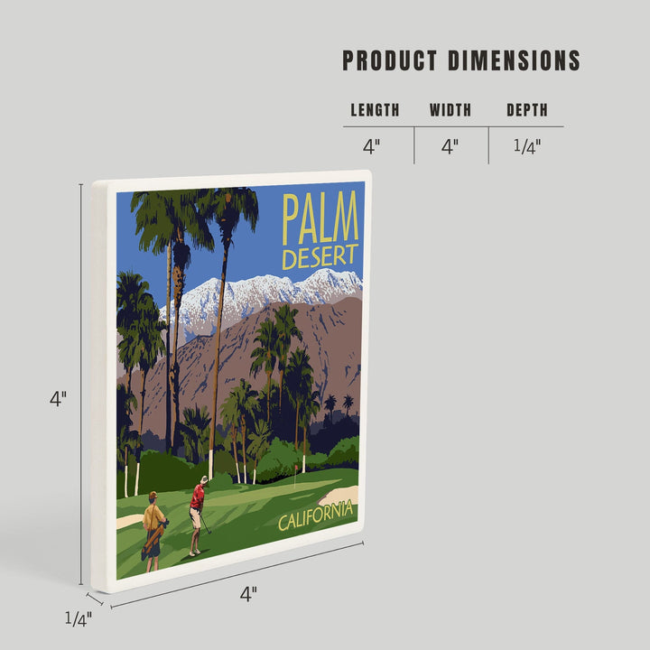 Palm Desert, California, Golfing Scene, Coasters Coasters Lantern Press