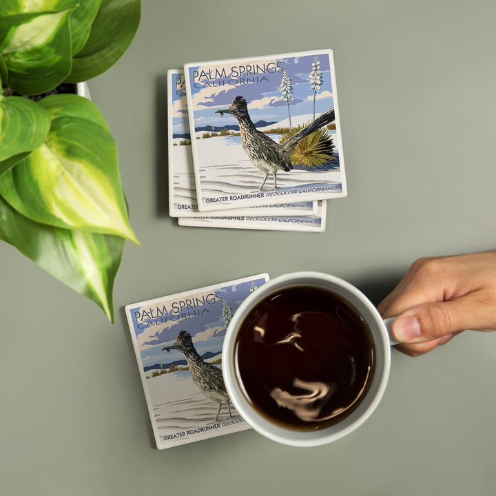 Palm Springs, California, Bird Scene, Coasters Coasters Lantern Press