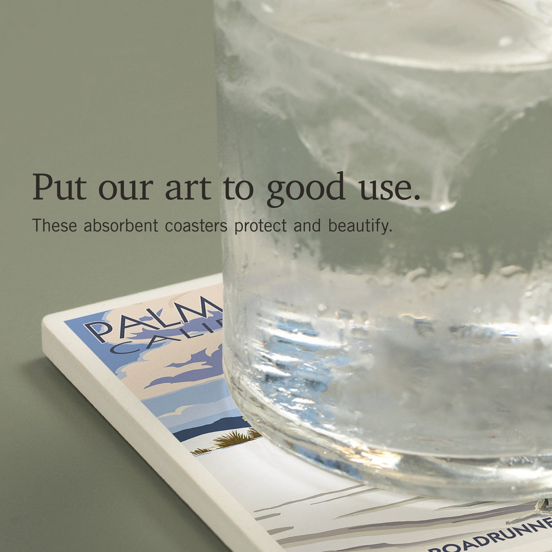 Palm Springs, California, Bird Scene, Coasters Coasters Lantern Press