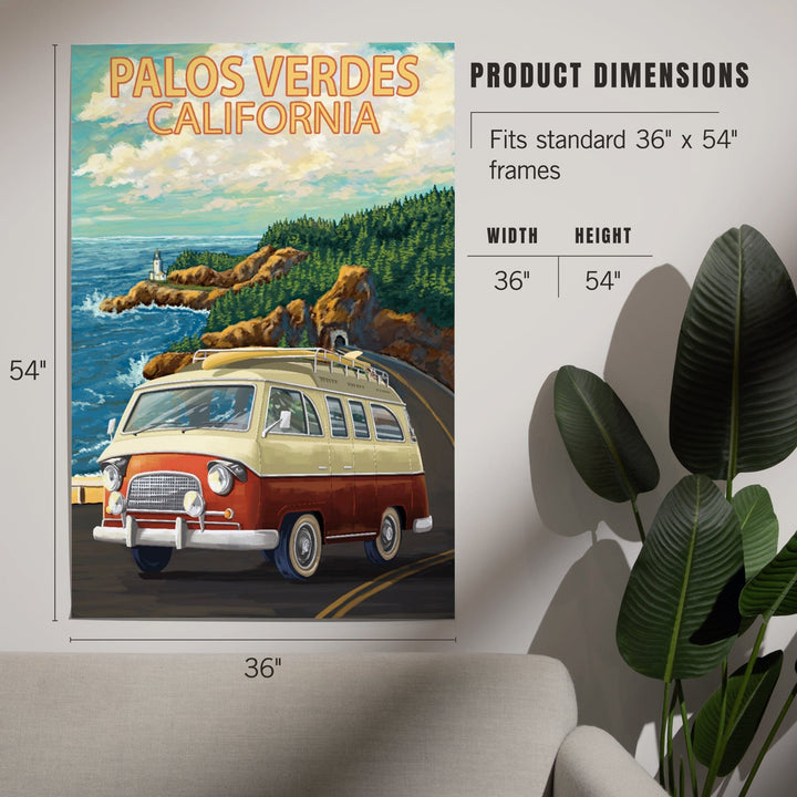 Palos Verdes, California, Camper Van, Art & Giclee Prints Art Lantern Press