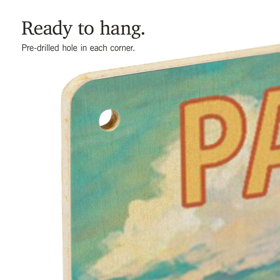 Palos Verdes, California, Camper Van, Lantern Press Artwork, Wood Signs and Postcards Wood Lantern Press