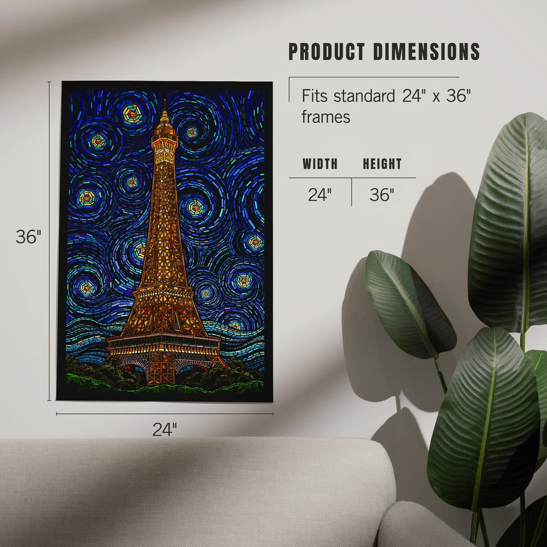 Paris, France, Eiffel Tower Mosaic, Art & Giclee Prints Art Lantern Press