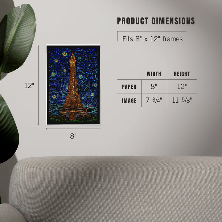Paris, France, Eiffel Tower Mosaic, Art & Giclee Prints Art Lantern Press