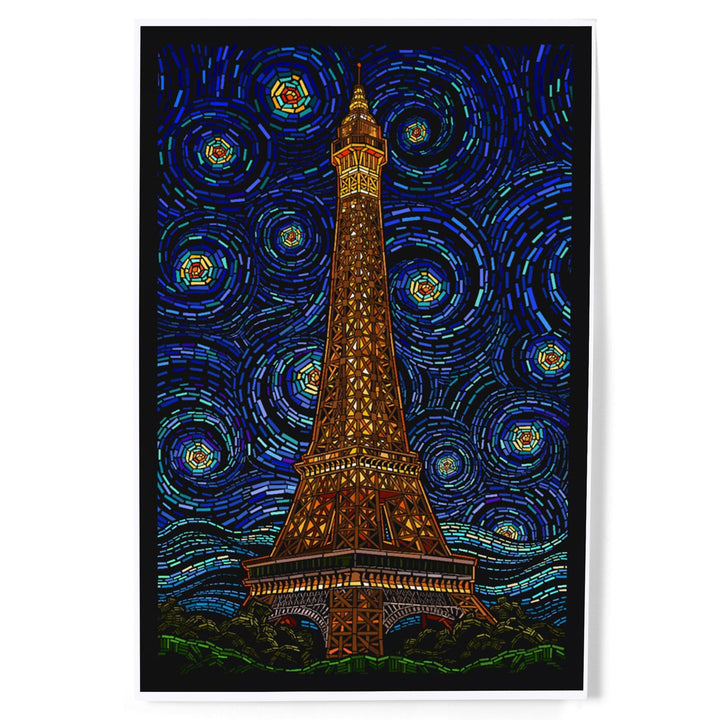 Paris, France, Eiffel Tower Mosaic, Art & Giclee Prints Art Lantern Press