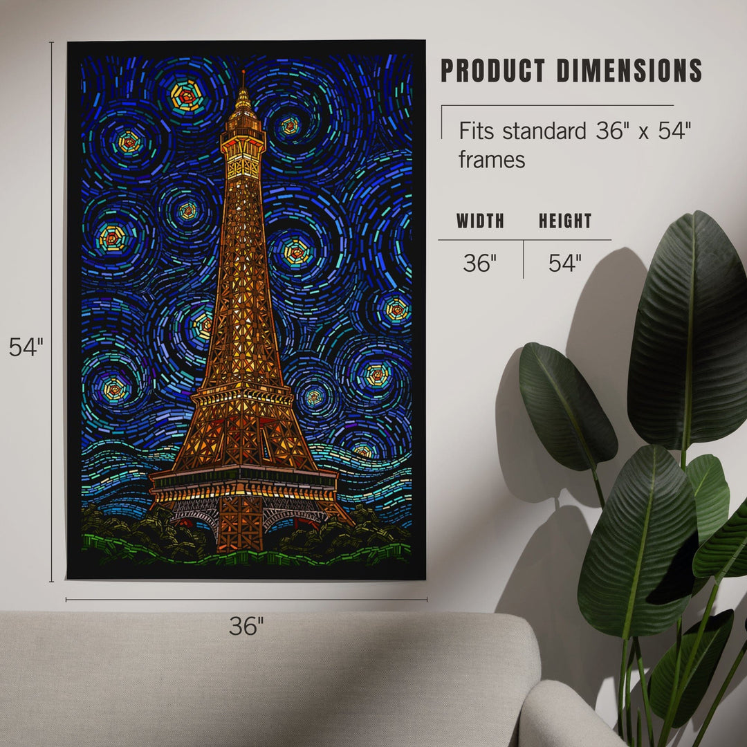Paris, France, Eiffel Tower Mosaic, Art & Giclee Prints Art Lantern Press