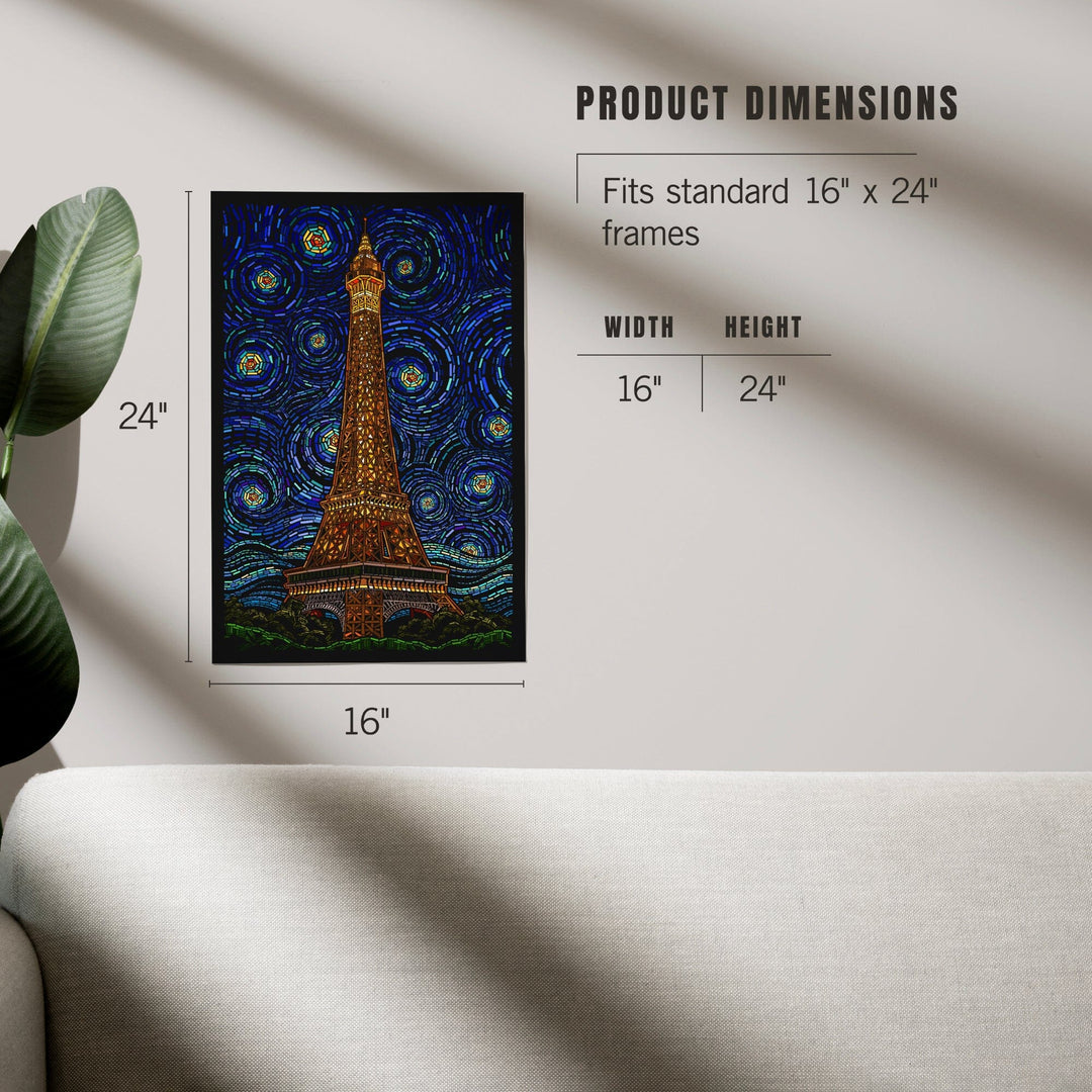 Paris, France, Eiffel Tower Mosaic, Art & Giclee Prints Art Lantern Press