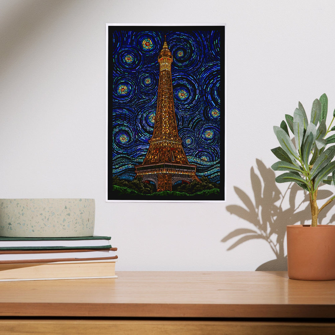 Paris, France, Eiffel Tower Mosaic, Art & Giclee Prints Art Lantern Press