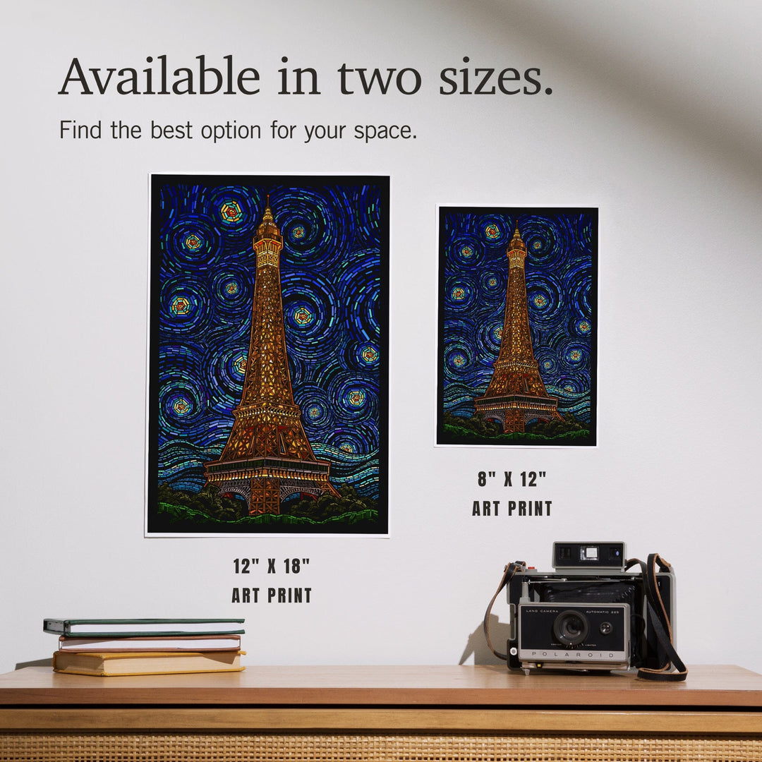 Paris, France, Eiffel Tower Mosaic, Art & Giclee Prints Art Lantern Press