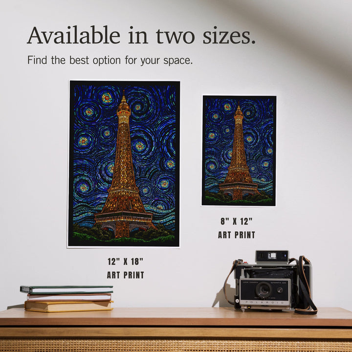 Paris, France, Eiffel Tower Mosaic, Art & Giclee Prints Art Lantern Press