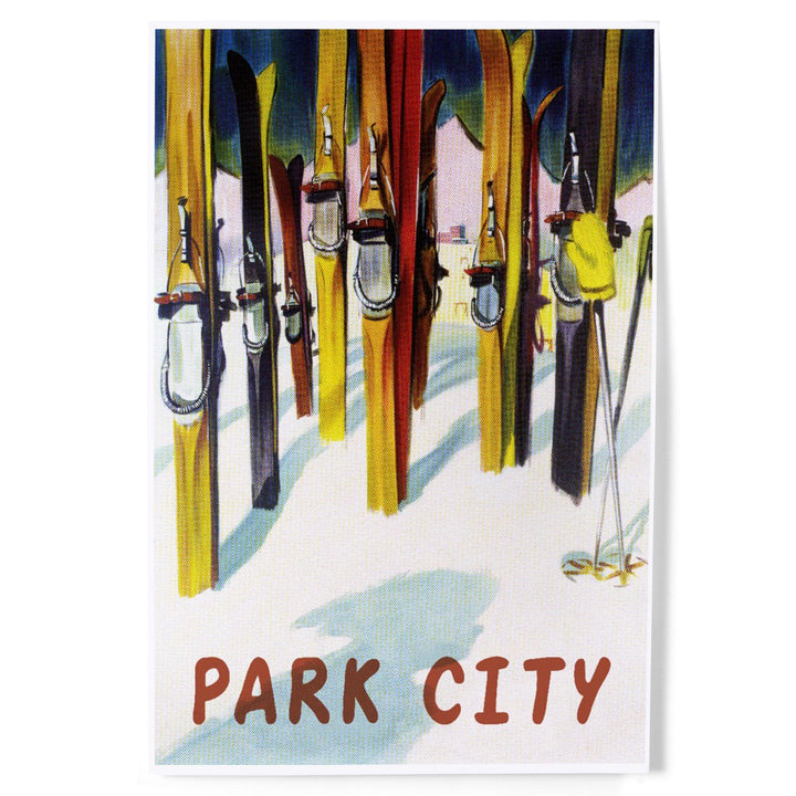 Park City, Utah, Colorful Skis, Art & Giclee Prints Art Lantern Press
