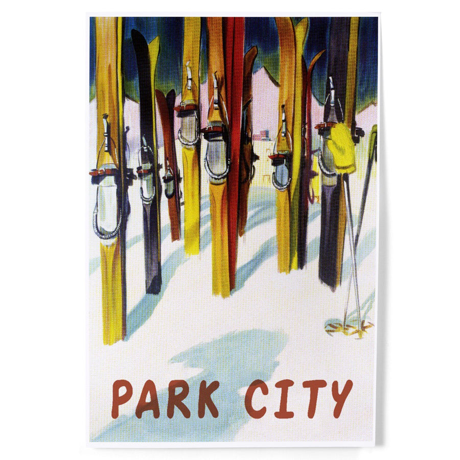 Park City, Utah, Colorful Skis, Art & Giclee Prints Art Lantern Press