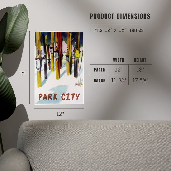 Park City, Utah, Colorful Skis, Art & Giclee Prints Art Lantern Press
