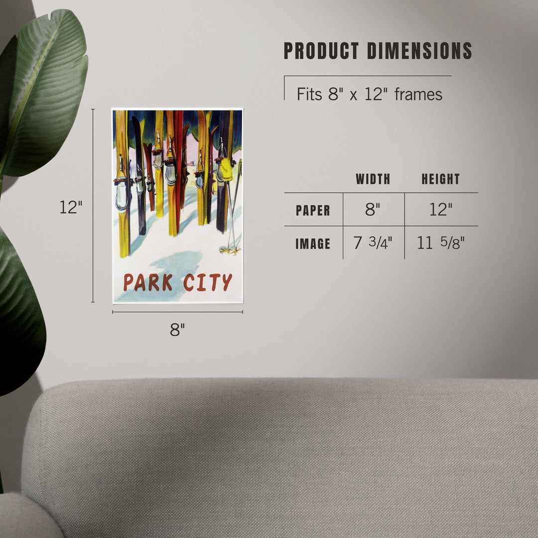 Park City, Utah, Colorful Skis, Art & Giclee Prints Art Lantern Press