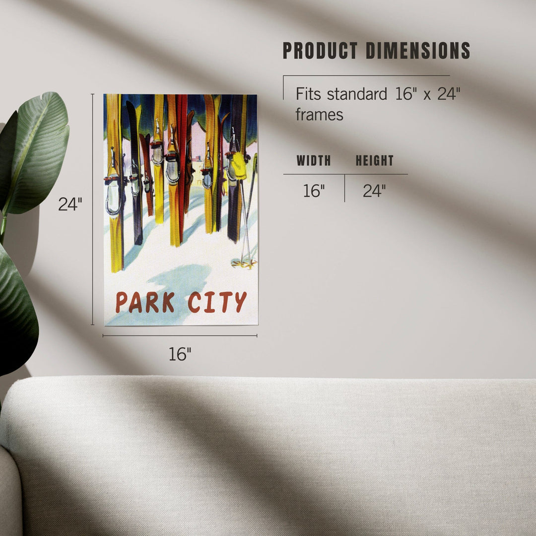 Park City, Utah, Colorful Skis, Art & Giclee Prints Art Lantern Press