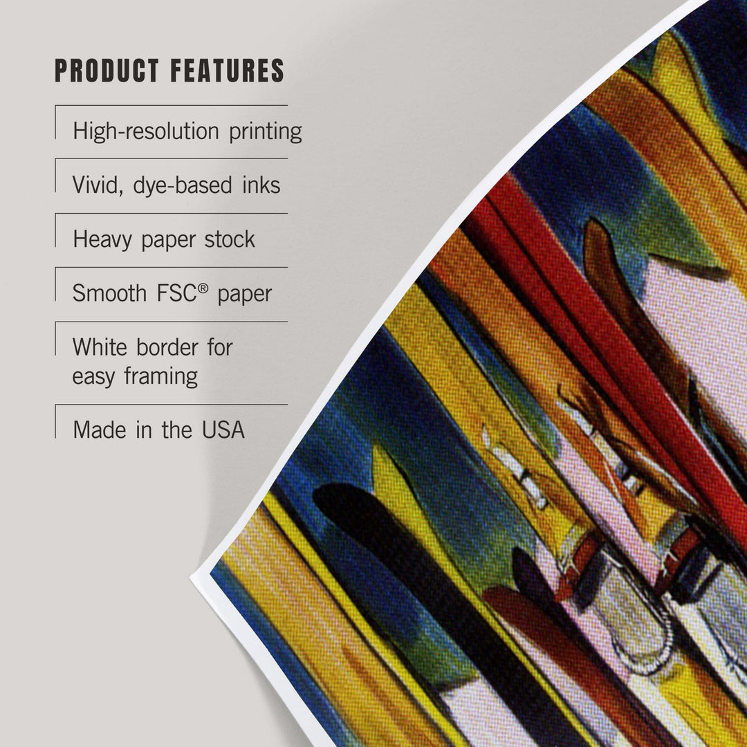 Park City, Utah, Colorful Skis, Art & Giclee Prints Art Lantern Press