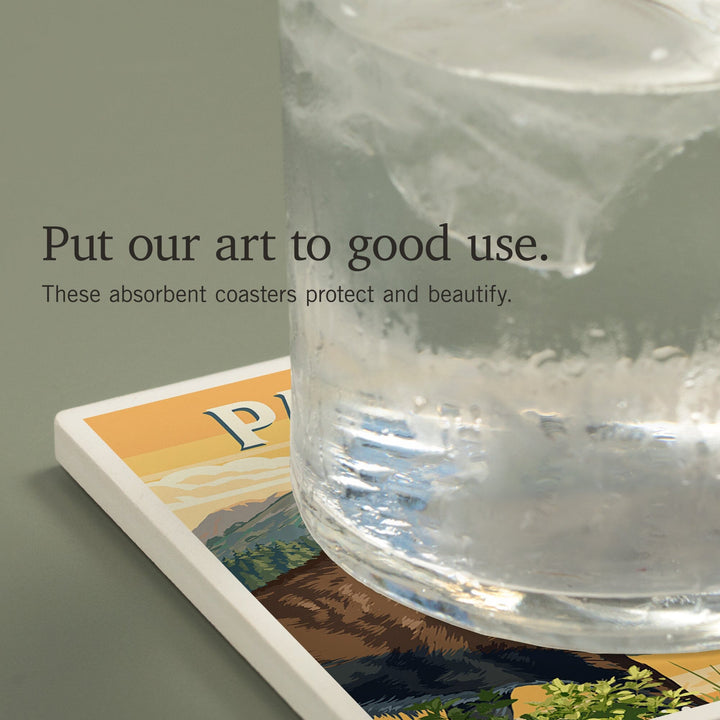 Park City, Utah, Painterly, Moose, Coasters Coasters Lantern Press