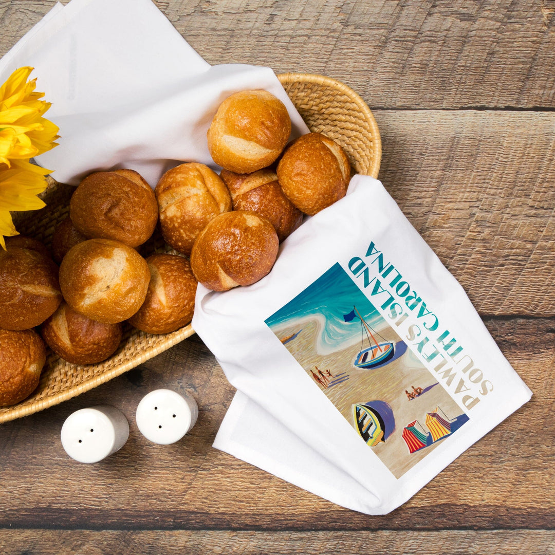 Pawleys Island, South Carolina, Beach Scene, Organic Cotton Kitchen Tea Towels Kitchen Lantern Press