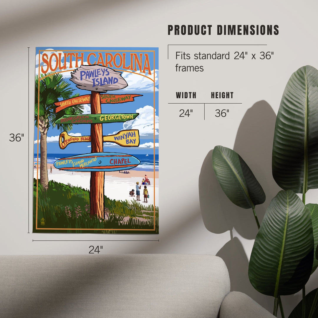Pawleys Island, South Carolina, Destinations Sign, Art & Giclee Prints Art Lantern Press