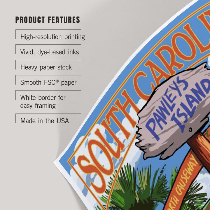 Pawleys Island, South Carolina, Destinations Sign, Art & Giclee Prints Art Lantern Press