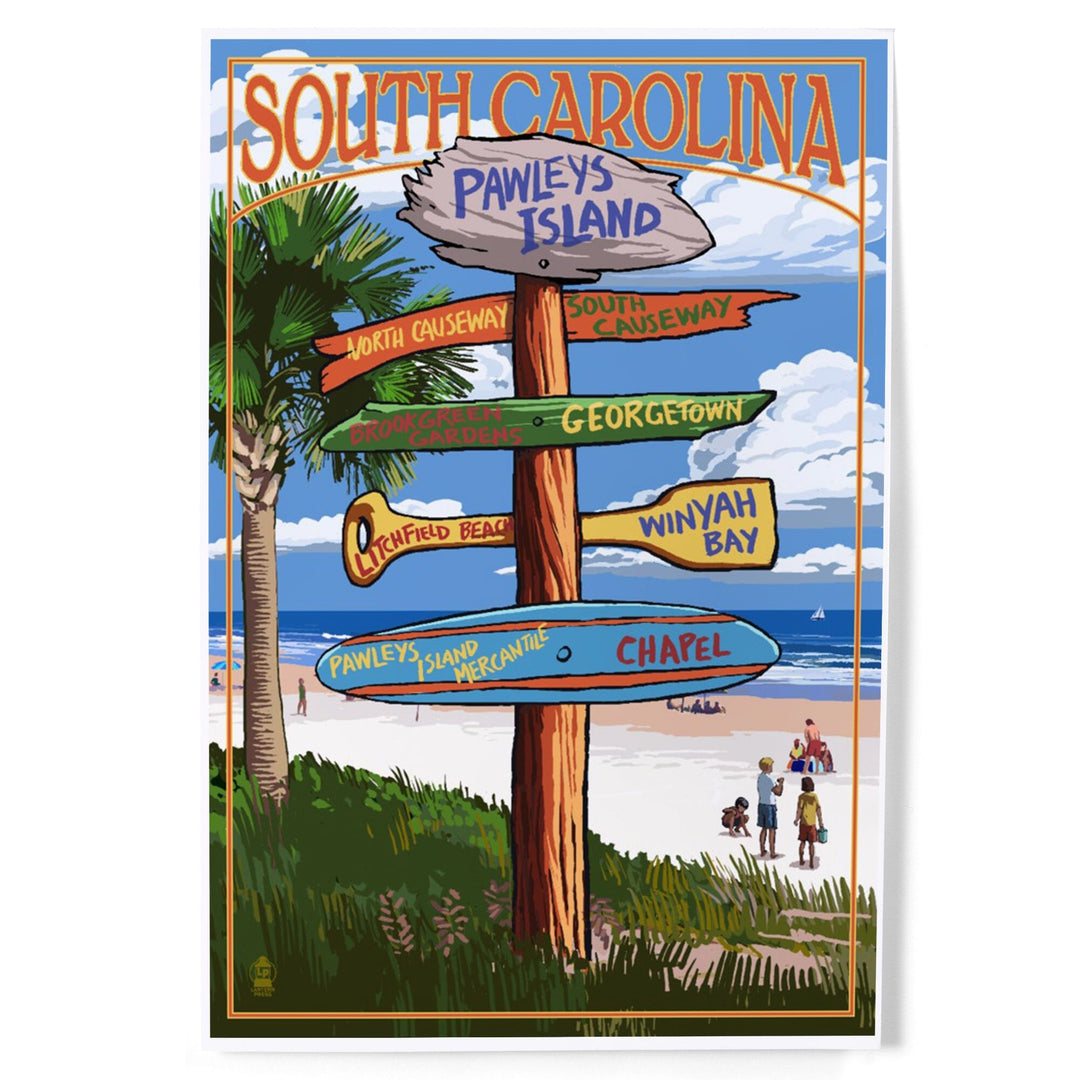 Pawleys Island, South Carolina, Destinations Sign, Art & Giclee Prints Art Lantern Press