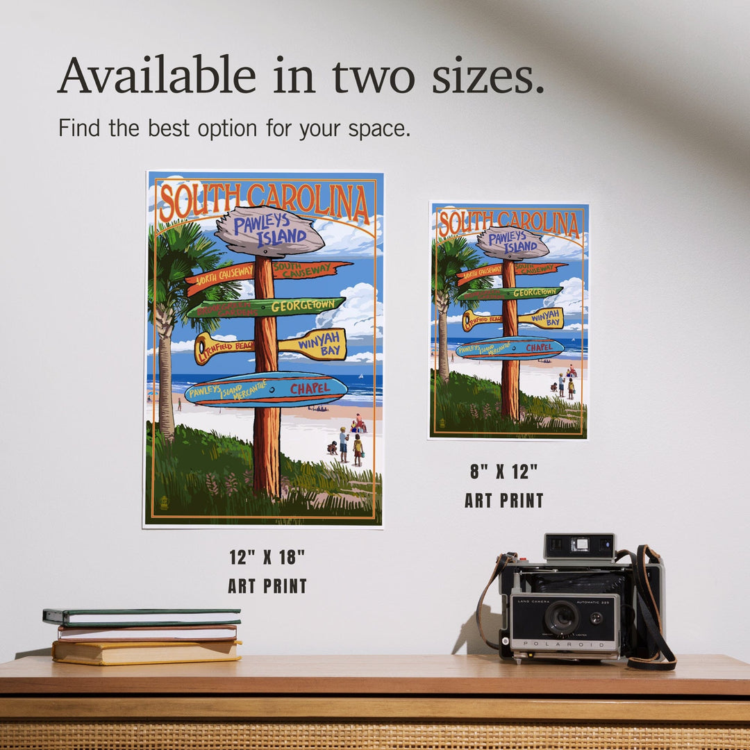 Pawleys Island, South Carolina, Destinations Sign, Art & Giclee Prints Art Lantern Press