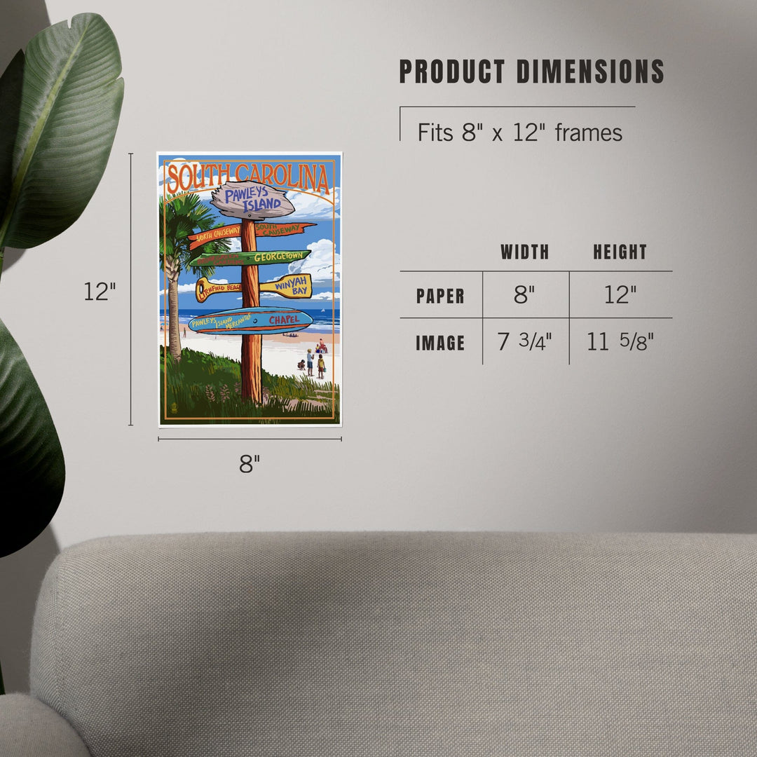 Pawleys Island, South Carolina, Destinations Sign, Art & Giclee Prints Art Lantern Press