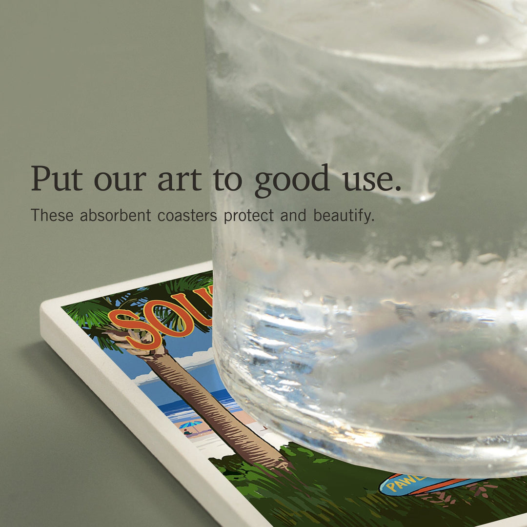 Pawleys Island, South Carolina, Destinations Sign, Coasters Coasters Lantern Press