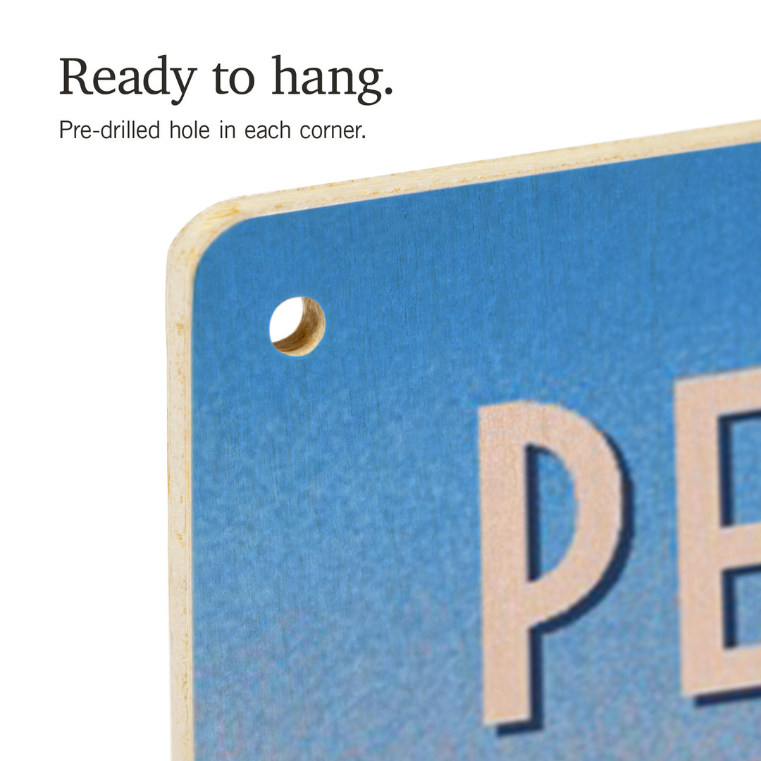 Pennsylvania, Prepare for Takeoff, Skis in Snowbank, Wood Signs and Postcards Wood Lantern Press