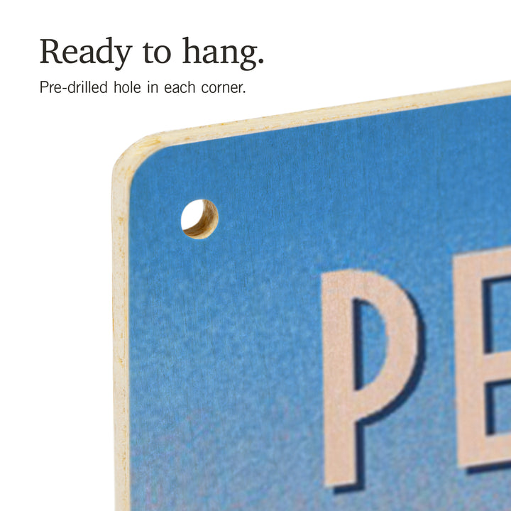 Pennsylvania, Prepare for Takeoff, Skis in Snowbank, Wood Signs and Postcards Wood Lantern Press