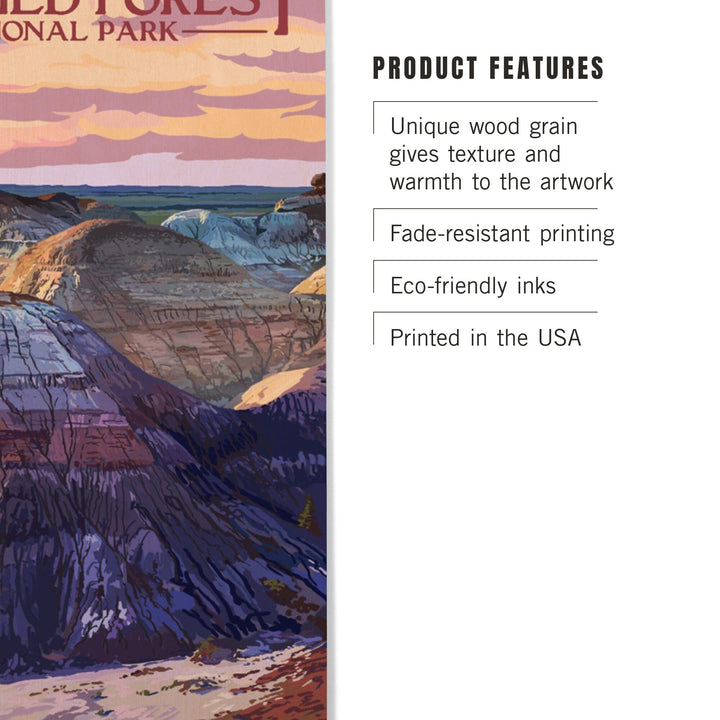 Petrified Forest National Park, Arizona, Chinle Formation, Lantern Press Artwork, Wood Signs and Postcards Wood Lantern Press