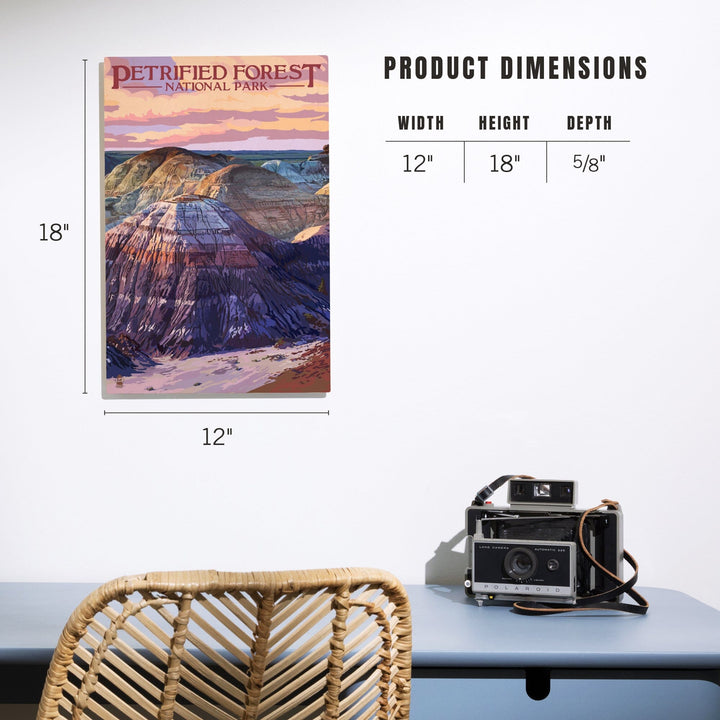 Petrified Forest National Park, Arizona, Chinle Formation, Lantern Press Artwork, Wood Signs and Postcards Wood Lantern Press