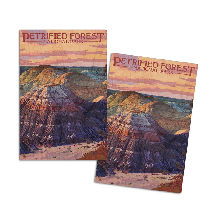 Petrified Forest National Park, Arizona, Chinle Formation, Lantern Press Artwork, Wood Signs and Postcards Wood Lantern Press 4x6 Wood Postcard Set