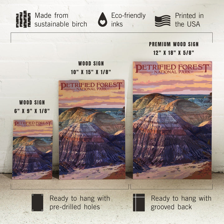 Petrified Forest National Park, Arizona, Chinle Formation, Lantern Press Artwork, Wood Signs and Postcards Wood Lantern Press