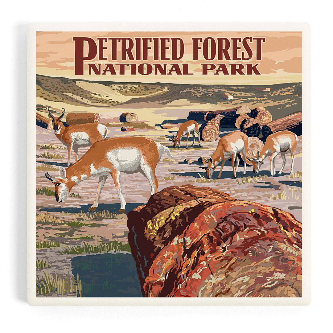 Petrified Forest National Park, Arizona, Desert and Antelope, Coasters Coasters Lantern Press