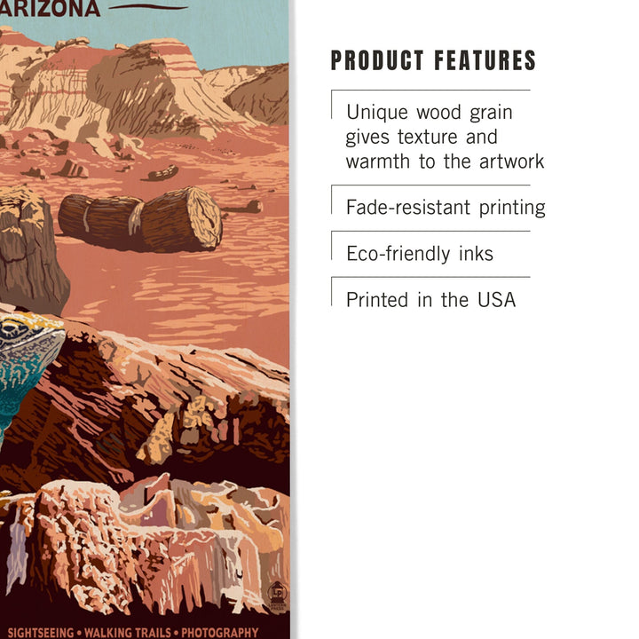 Petrified Forest National Park, Arizona, Lantern Press Artwork, Wood Signs and Postcards Wood Lantern Press
