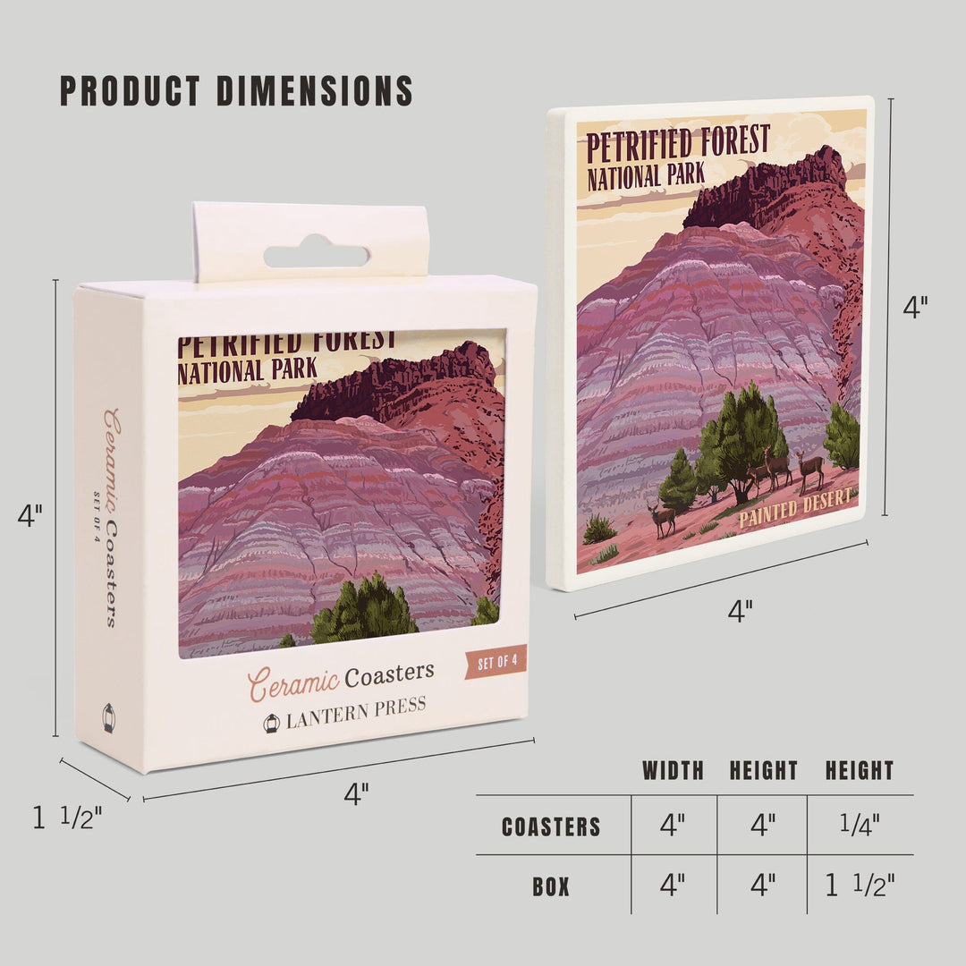 Petrified Forest National Park, Arizona, Painted Desert, Coasters Coasters Lantern Press