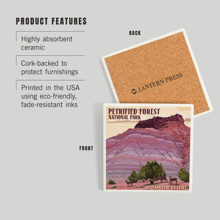Petrified Forest National Park, Arizona, Painted Desert, Coasters Coasters Lantern Press