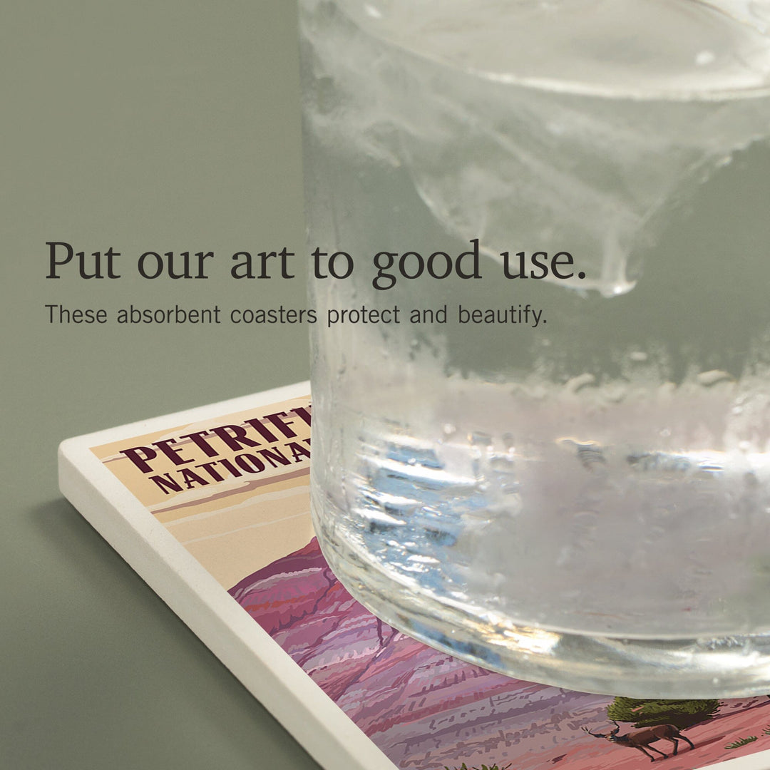 Petrified Forest National Park, Arizona, Painted Desert, Coasters Coasters Lantern Press