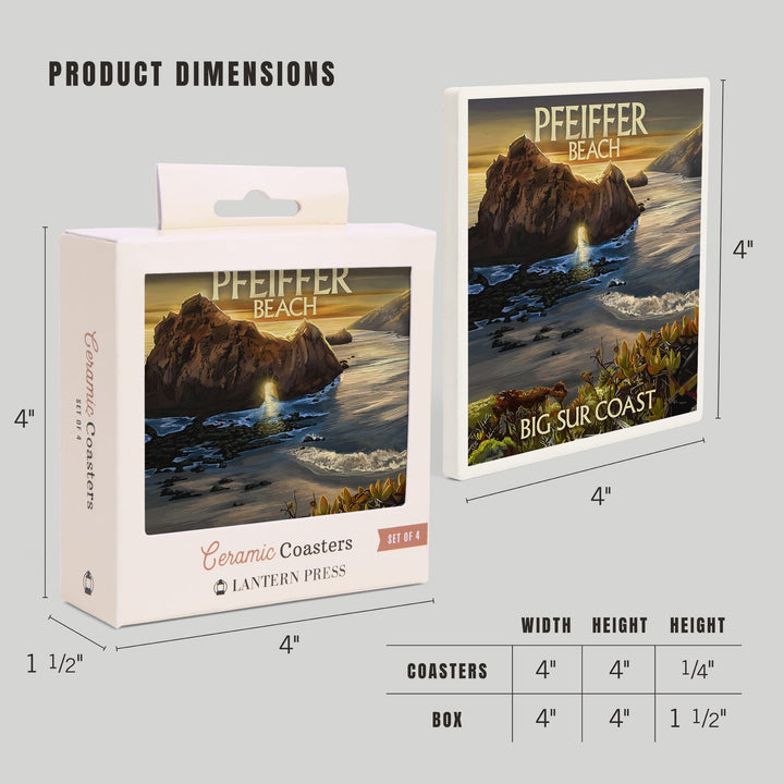 Pfeiffer Beach, California, Coasters Coasters Lantern Press