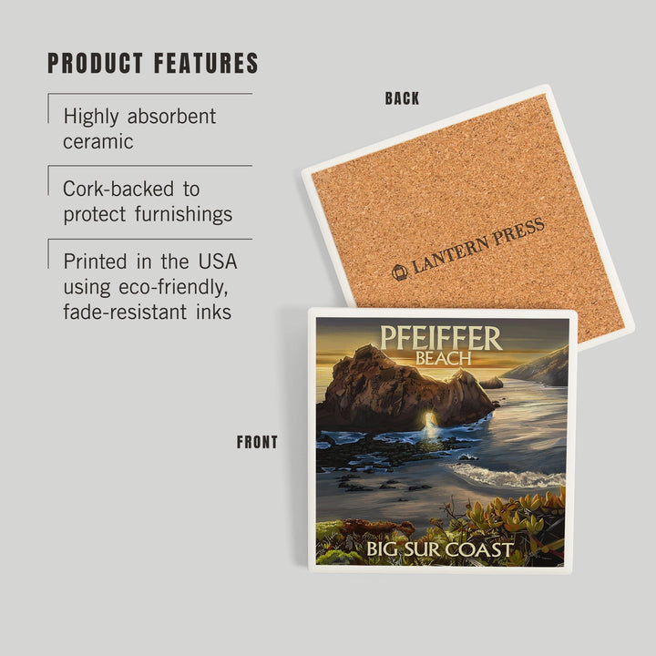 Pfeiffer Beach, California, Coasters Coasters Lantern Press