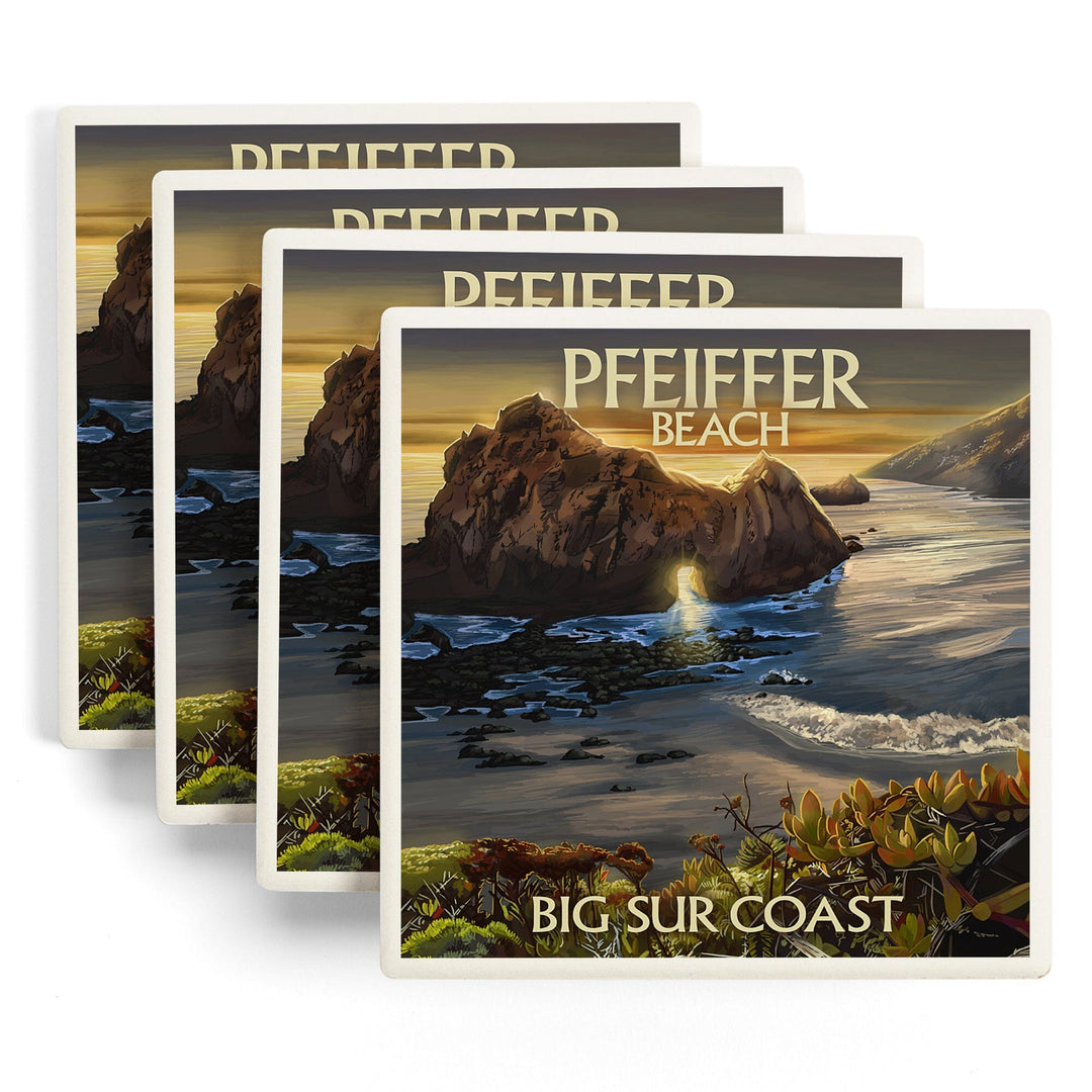 Pfeiffer Beach, California, Coasters Coasters Lantern Press