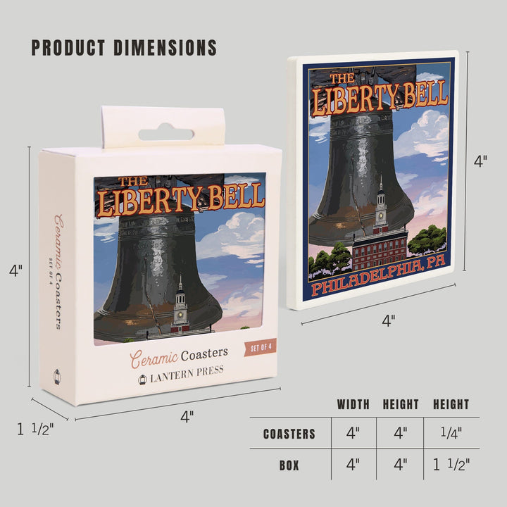 Philadelphia, Pennsylvania, Independence Hall and Liberty Bell, Coasters Coasters Lantern Press