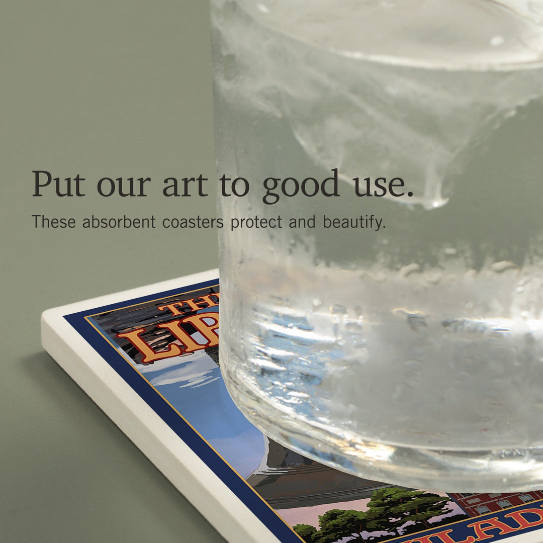 Philadelphia, Pennsylvania, Independence Hall and Liberty Bell, Coasters Coasters Lantern Press