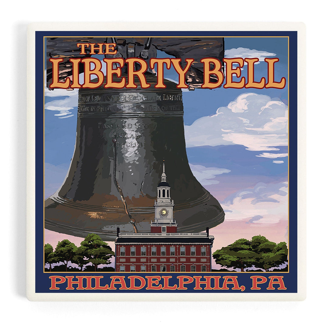 Philadelphia, Pennsylvania, Independence Hall and Liberty Bell, Coasters Coasters Lantern Press Coaster