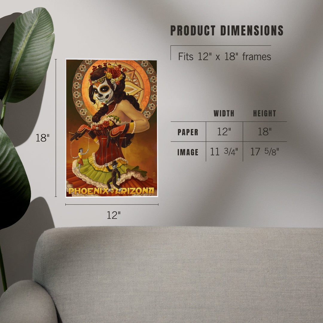 Phoenix, Arizona, Day of the Dead Marionettes, Art & Giclee Prints Art Lantern Press