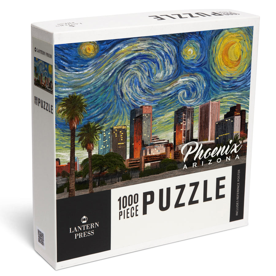 Phoenix, Arizona, Starry Night Series, Jigsaw Puzzle Puzzle Lantern Press